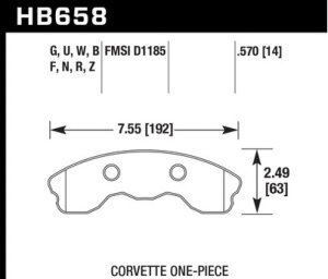 Chevrolet Corvette Brake Pads - Front - Hawk Performance - ER-1 - `10-`13